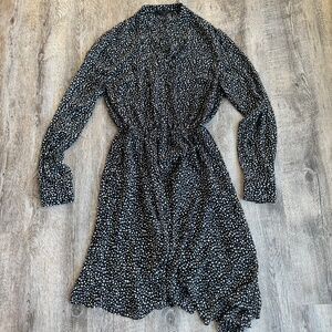 All Saints Long Sleeve Polka Dot Dress -  Size Small